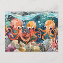Oktopus Postkarte