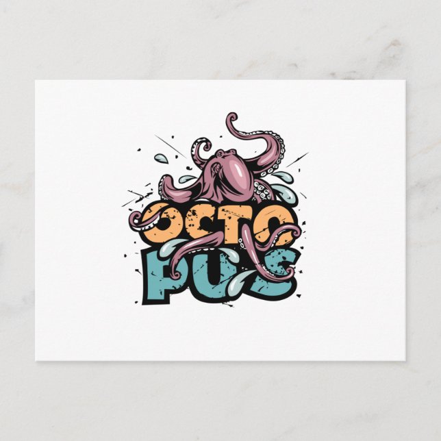 Oktopus Postkarte (Vorderseite)