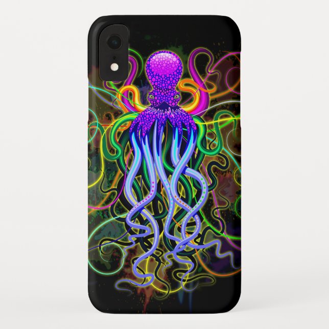 Oktopus Psychedelische Lumineszenz Case-Mate iPhone Hülle (Rückseite)
