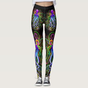 Oktopus Psychedelische Lumineszenz Leggings