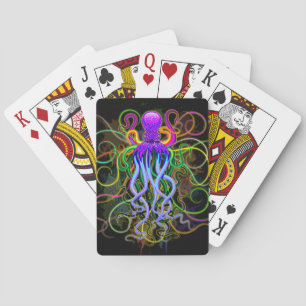 Oktopus Psychedelische Lumineszenz Spielkarten