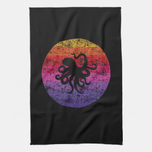 Oktopus Retro Geschirrtuch