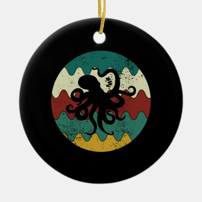 Oktopus Retro Keramik Ornament (Vorne)