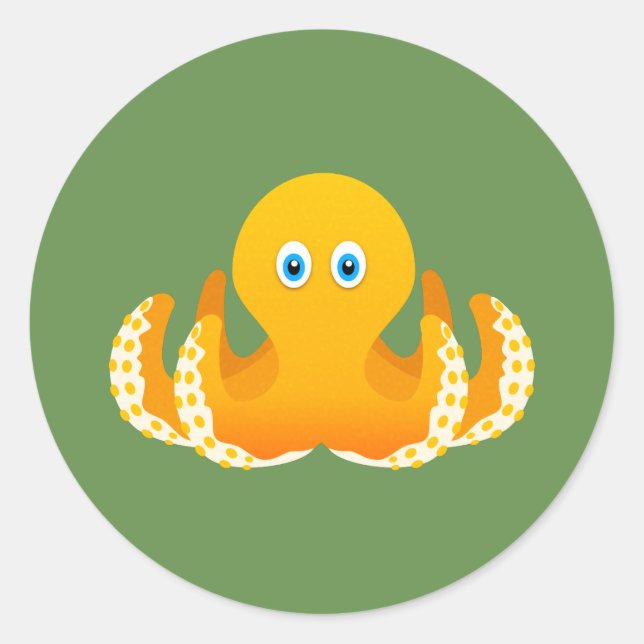 Oktopus Runder Aufkleber (Vorderseite)