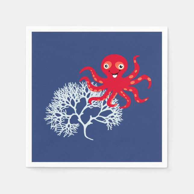 Oktopus Serviette (Vorderseite)