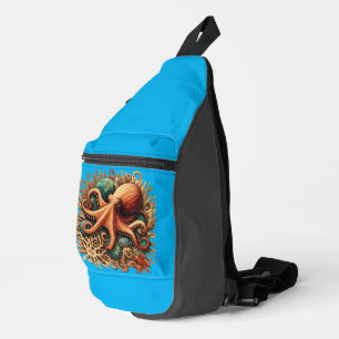 Oktopus spielt Trommeln im Ozean Crossbody Bag