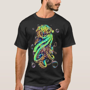 Oktopus und Anchor Bläschen bunten Tentakeln T-Shirt