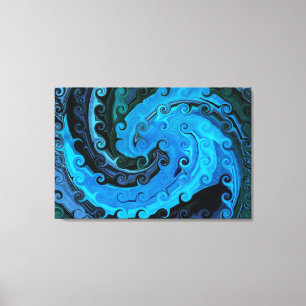 Oktopus unter dem Meer Abstrakt ummantelte Canvas Leinwanddruck