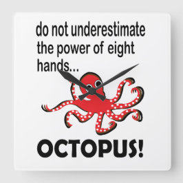 Oktopus unter dem Meereswolken Quadratische Wanduhr