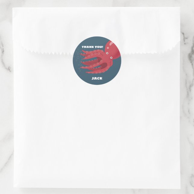 Oktopus Untersee Runder Aufkleber (Tasche)