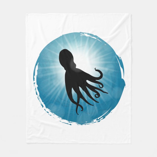 Oktopus Unterwasser Fleecedecke (Vorderseite)