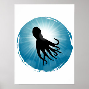 Oktopus Unterwasser Poster