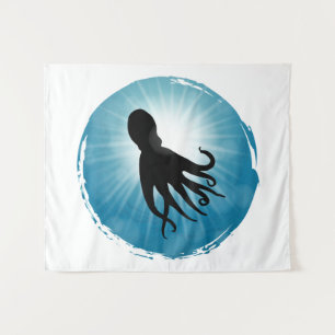 Oktopus Unterwasser Wandteppich