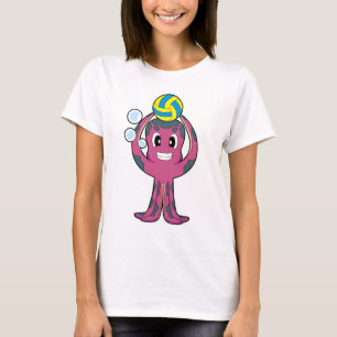 Oktopus Volleyballspieler Volleyball Sport T-Shirt