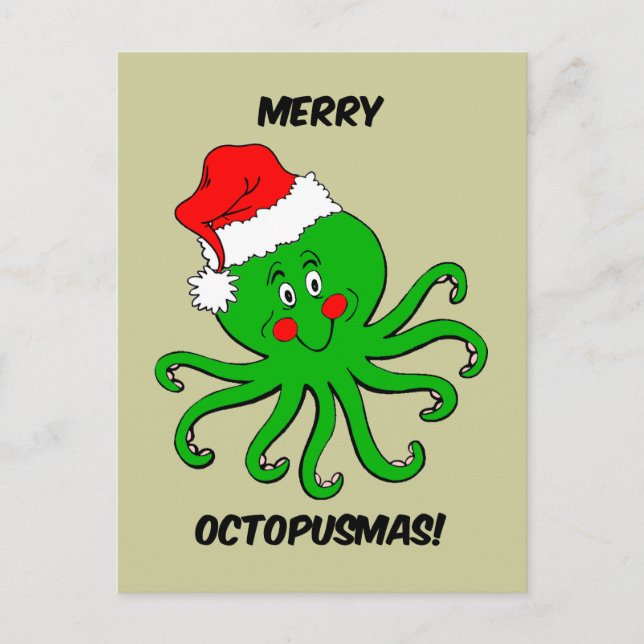 Oktopus Weihnachten (Vorderseite)