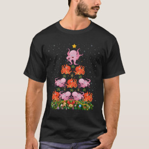 Oktopus Weihnachten Bäume Weihnachtsmannmütze Okto T-Shirt
