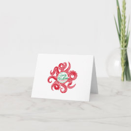 Oktopus Weihnachtskarte Feiertagskarte