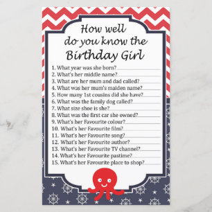 Oktopus Wie gut kennen Sie das Geburtstagsmädchen?