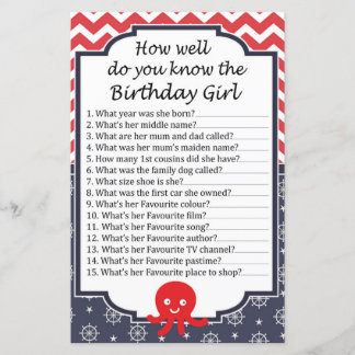 Oktopus Wie gut kennen Sie das Geburtstagsmädchen?