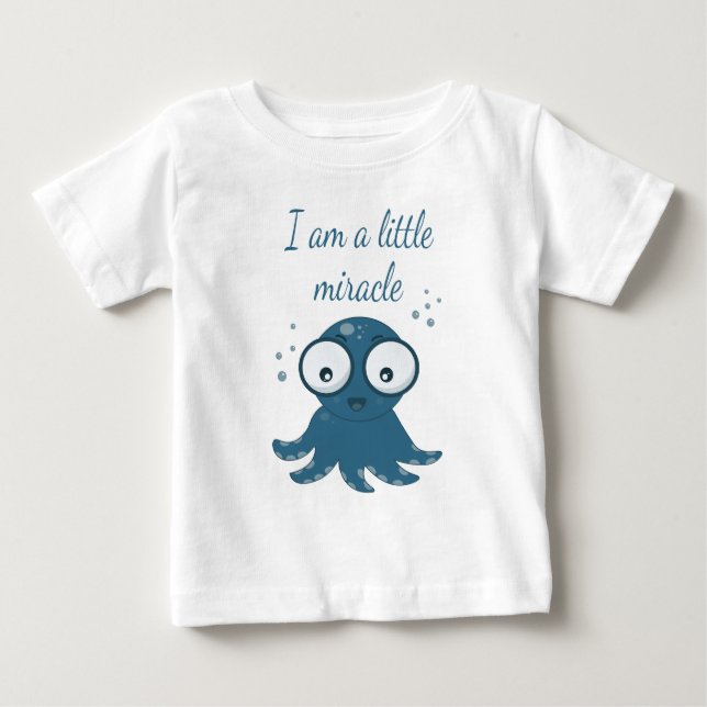 Oktopus zeichnend ein kleines Wunder Baby T-shirt (Vorderseite)