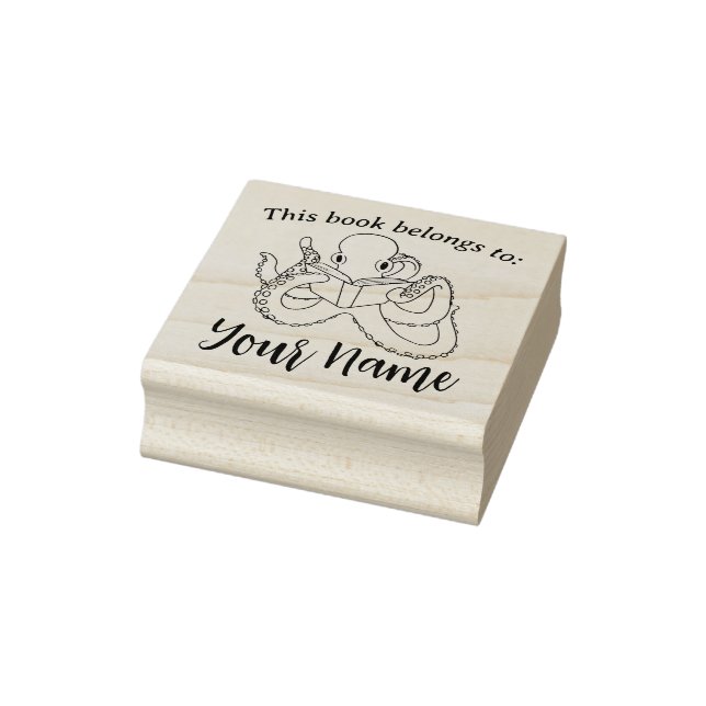 Oktopusbuch lesen gummistempel (Stempel)