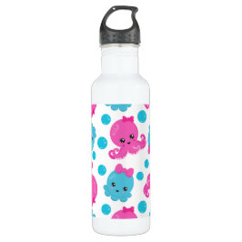 Oktopusmuster, Niedlicher Oktopus, Meerestiere Edelstahlflasche