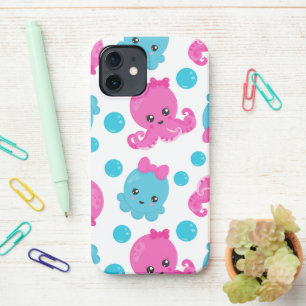 Oktopusmuster, Niedlicher Oktopus, Meerestiere iPhone 12 Hülle
