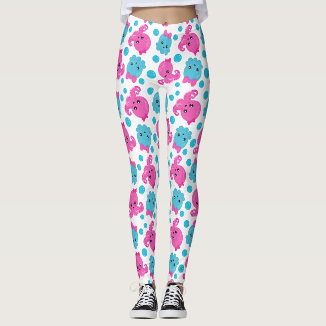 Oktopusmuster, Niedlicher Oktopus, Meerestiere Leggings (Vorderseite)