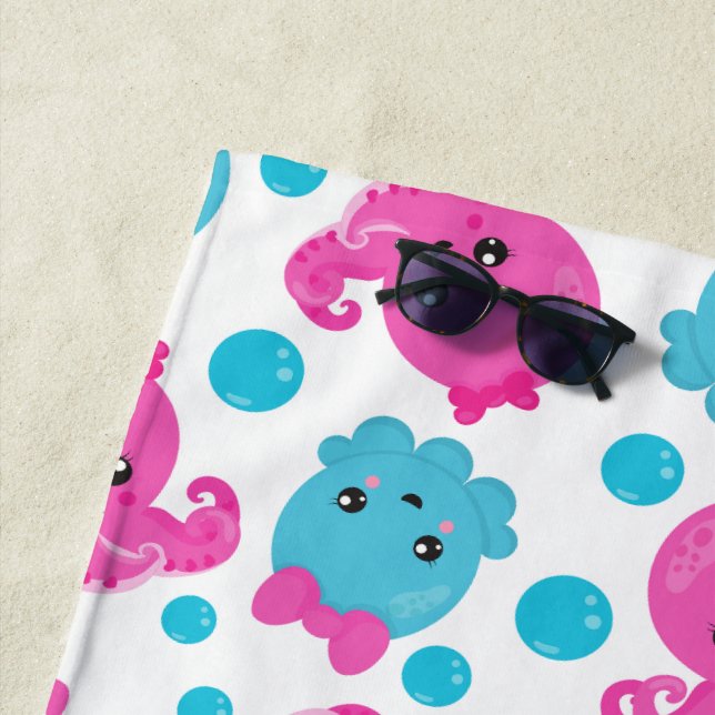 Oktopusmuster, Niedlicher Oktopus, Meerestiere Strandtuch (Beispiel)