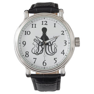 Oktopusüberwachung mit Zahlen Armbanduhr