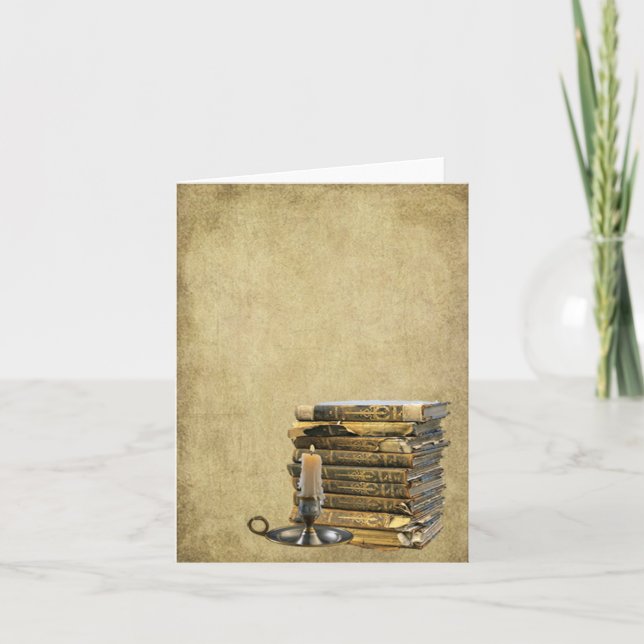 Ol Bücher u. Kerze Prim Lil Mitteilungskarten (Vorderseite)