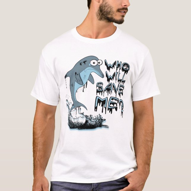 Öl-Fleck-Delphin-T - Shirt (Vorderseite)