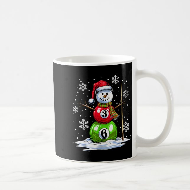 Ol Game Snowman Billiards Player Funny Christmas  Kaffeetasse (Rechts)