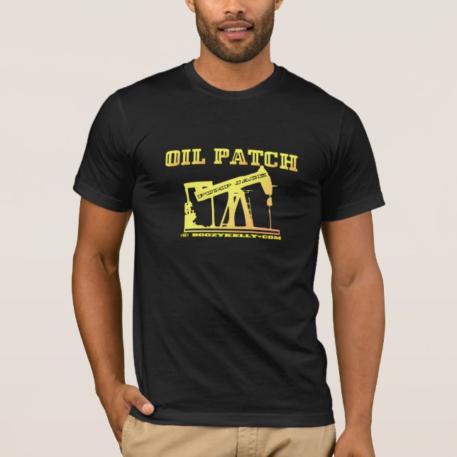 Öl-Jack, Ölfeld-T - Shirt, Öl, Gas, schwarzes T-Shirt (Vorderseite)
