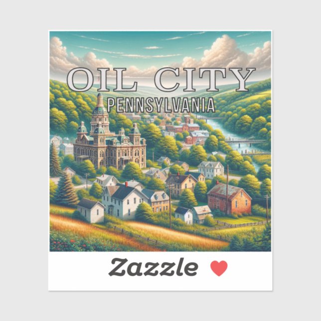 Öl Stadt Pennsylvania 3 Zoll Vinyl Sticker (Blatt)