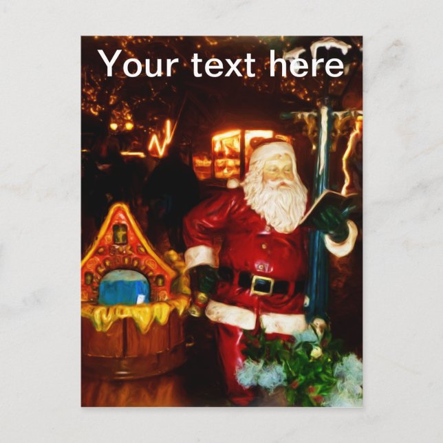 Öl - Weihnachtsstatue am Weihnachtsmarkt Postkarte (Vorderseite)