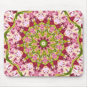 Ola Boos grünes und rosa Kaleideskop Mousepad