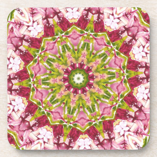 Ola Boos Pink & Green Kaleidescope Cork Untersetze Getränkeuntersetzer