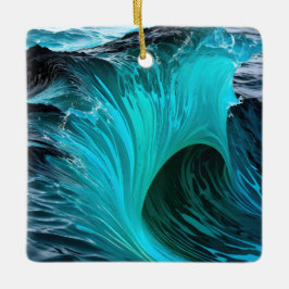 "Ola Tiburón" Blaue Haifischwelle Keramikornament