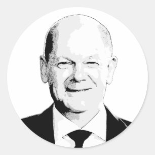 Olaf Scholz Runder Aufkleber