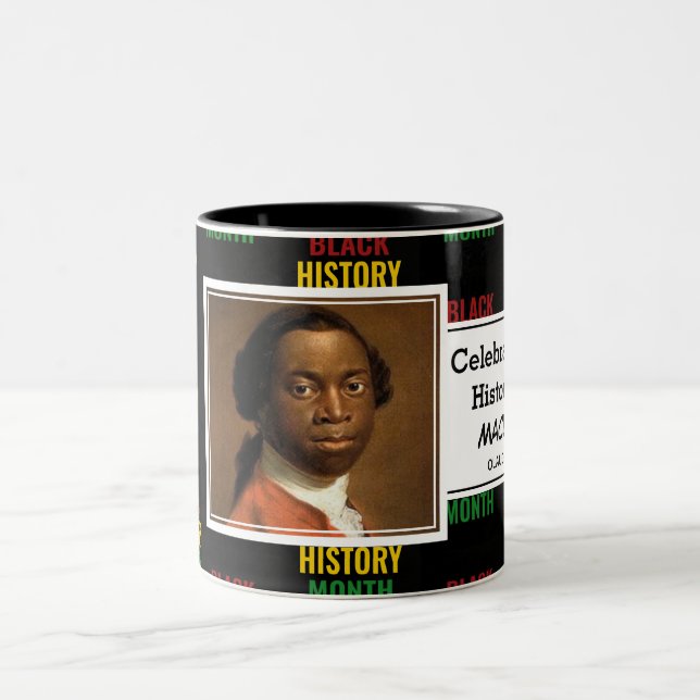 OLAUDAH EQUIANO Unbekannter Mann | Monat der Schwa Zweifarbige Tasse (Mittel)