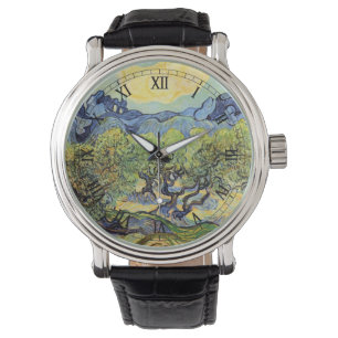 Ölbäume mit Alpilles von Vincent van Gogh Armbanduhr