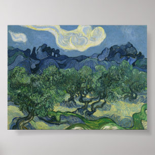 Ölbäume von Van Gogh mit den Alpilles im Hintergru Poster