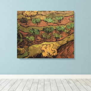 Ölbäume von Vincent van Gogh gegen einen Hügelhang Leinwanddruck