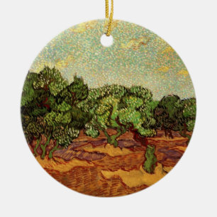 Ölbaumhain, blauer Himmel von Vincent van Gogh Keramik Ornament