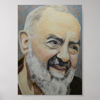 Ölbildnis von St. Padre Pio von Pietrelcino Poster