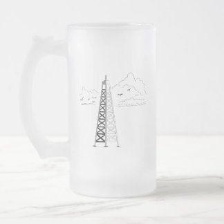 Ölbohrinsel-Frosted-Mug Mattglas Bierglas
