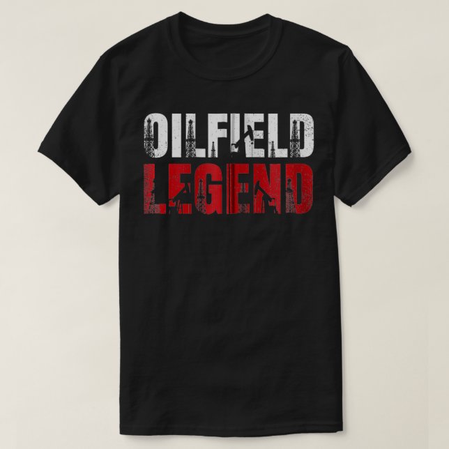 Ölbohrinsel Ölfeld Legend Ölbohrfeld T-Shirt (Design vorne)