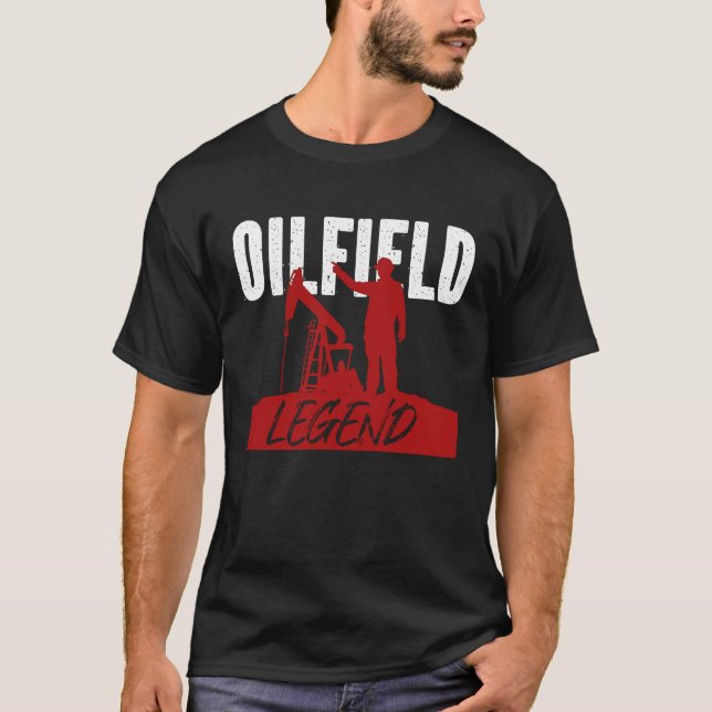Ölbohrinselarbeiter Öl-Felder-Experte Ölmann Ölfel T-Shirt (Vorderseite)