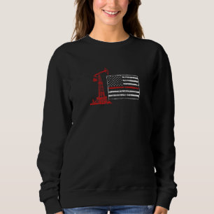 Ölbohrung US-Flagge Fracker Fracking Ölfeld Sweatshirt